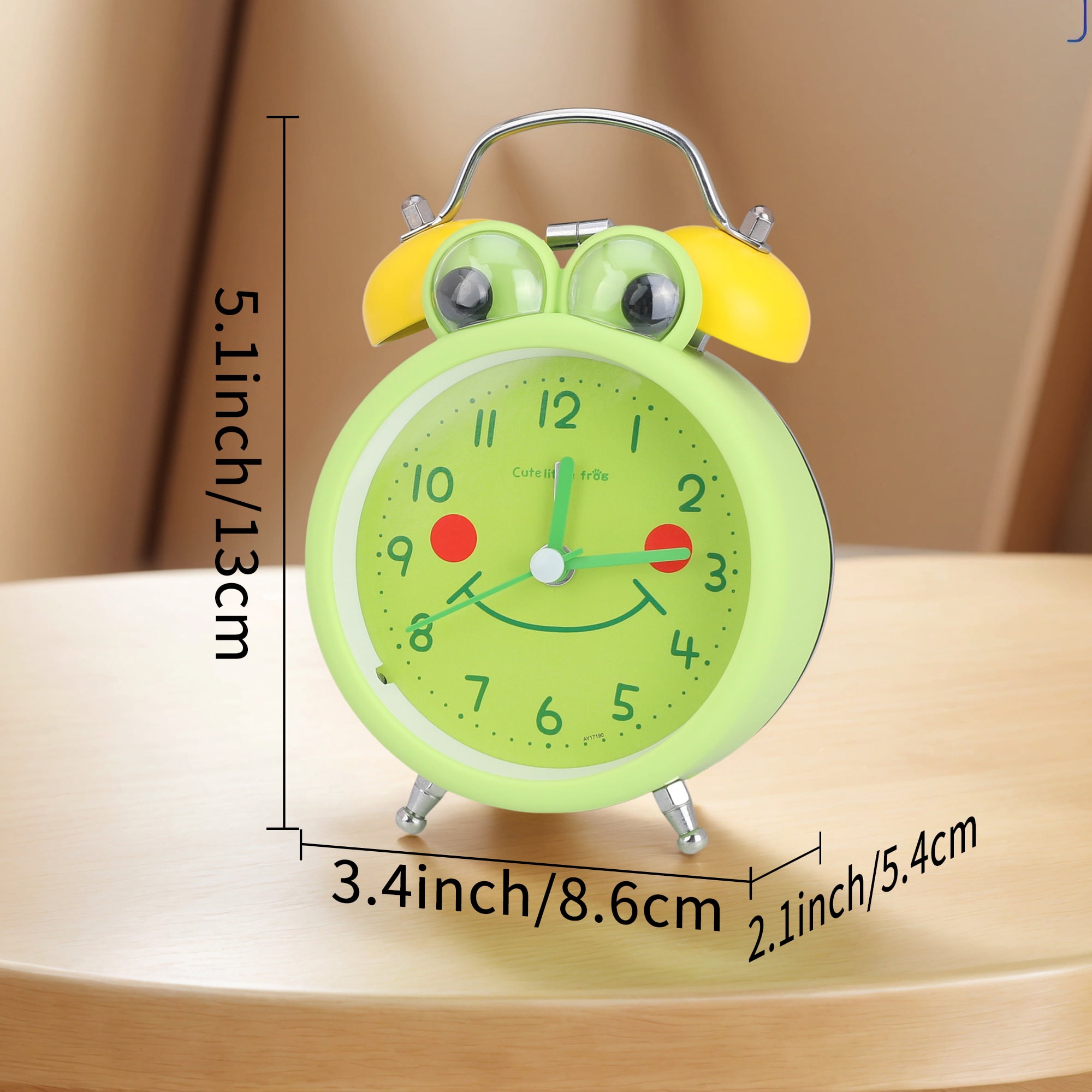 REGALWOVEN Cute Alarm Clock, Traditional Dual Bell Design, Loud Alarm, Frog Shape Design for Bedroom Orange 3.4"L x 2.1"W x 5.1"H