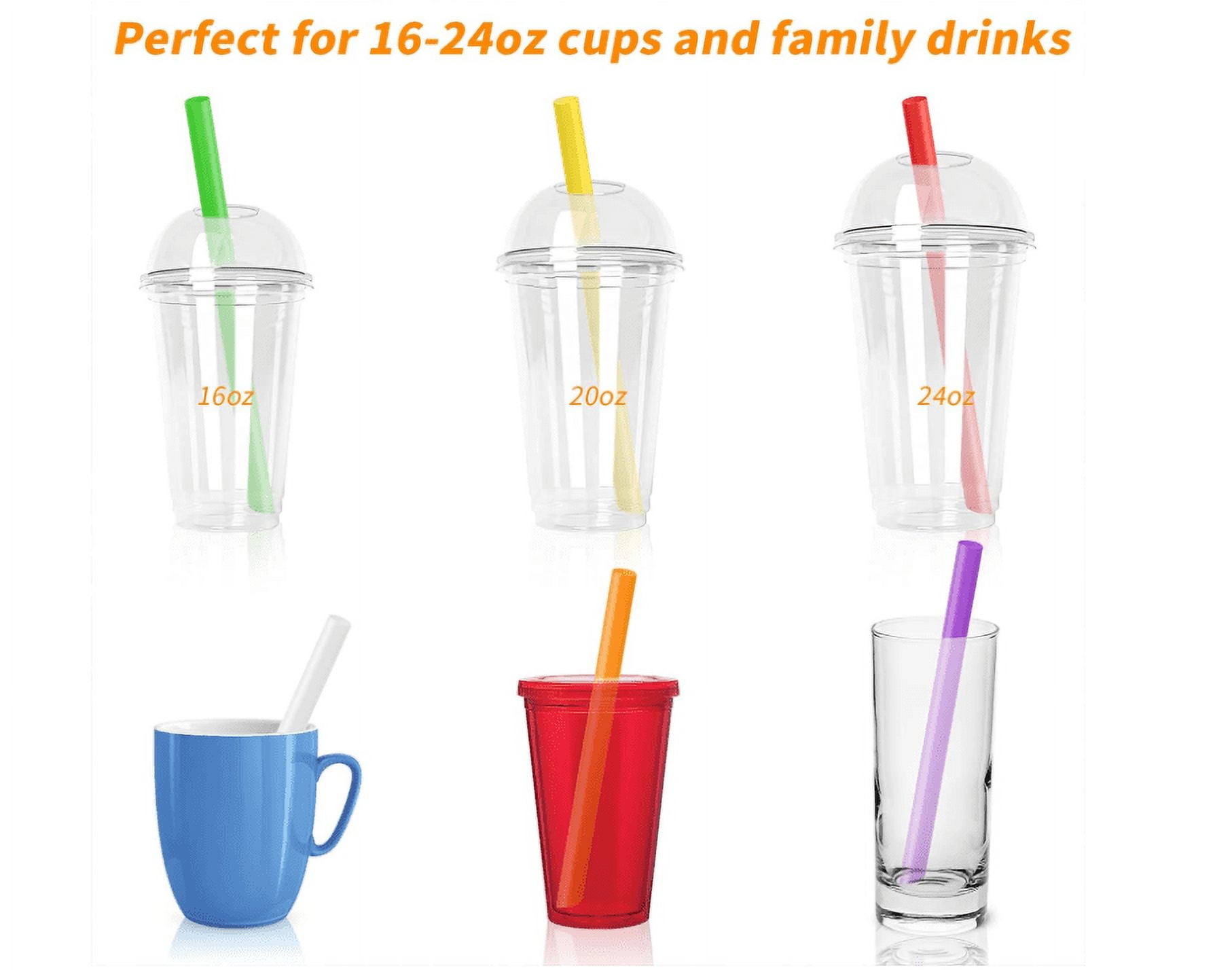 RENYIH 10 Pcs Reusable Glass Boba Straws,9''x14 mm Wide Glass Drinking  Straws Jumbo Smoothie Straws for Bubble Tea,Milkshakes,Set of 5 Straight  and 5
