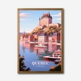 thumbnail image 3 of Quebec Canada Cityscape Canvas Wall Art, Vintage Travel Poster, Colorful Ch&acirc;teau Frontenac Decor, Scenic River and Boats Artwork, Framed Modern Wall Art for Living Room Office Bedroom, 3 of 14
