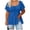 Blue, variant on Womens Plus Size Tops Square Neck Batwing Sleeve Blouse Babydoll Ruffle Peplum Smocked Cute Top L-5XL