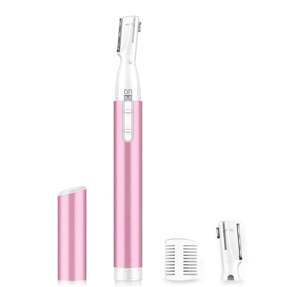 Upgraded Eyebrow Trimmer, Precision Electric Eyebrow Razor for Women Battery-Operated Facial Hair Remover with Comb No Pulling Sensation Painless for Face Chin Neck, Upper-Lip, Peach-Fuzz