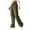 Army Green, variant on Women's Baggy Cargo Pants High Waisted Work Pants Solid Elastic Wais Long Pants Athletic Jogging Workout Pants With Multi Pockets Yellow,L