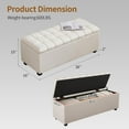 thumbnail image 2 of Large 38 Inches Long White Ottoman  with Storage,Footstool Furniture End of Bed Benches,Faux Leather Ottomans and Seat for Foot Rest in Bedroom, Living Room, Entryway, 2 of 9