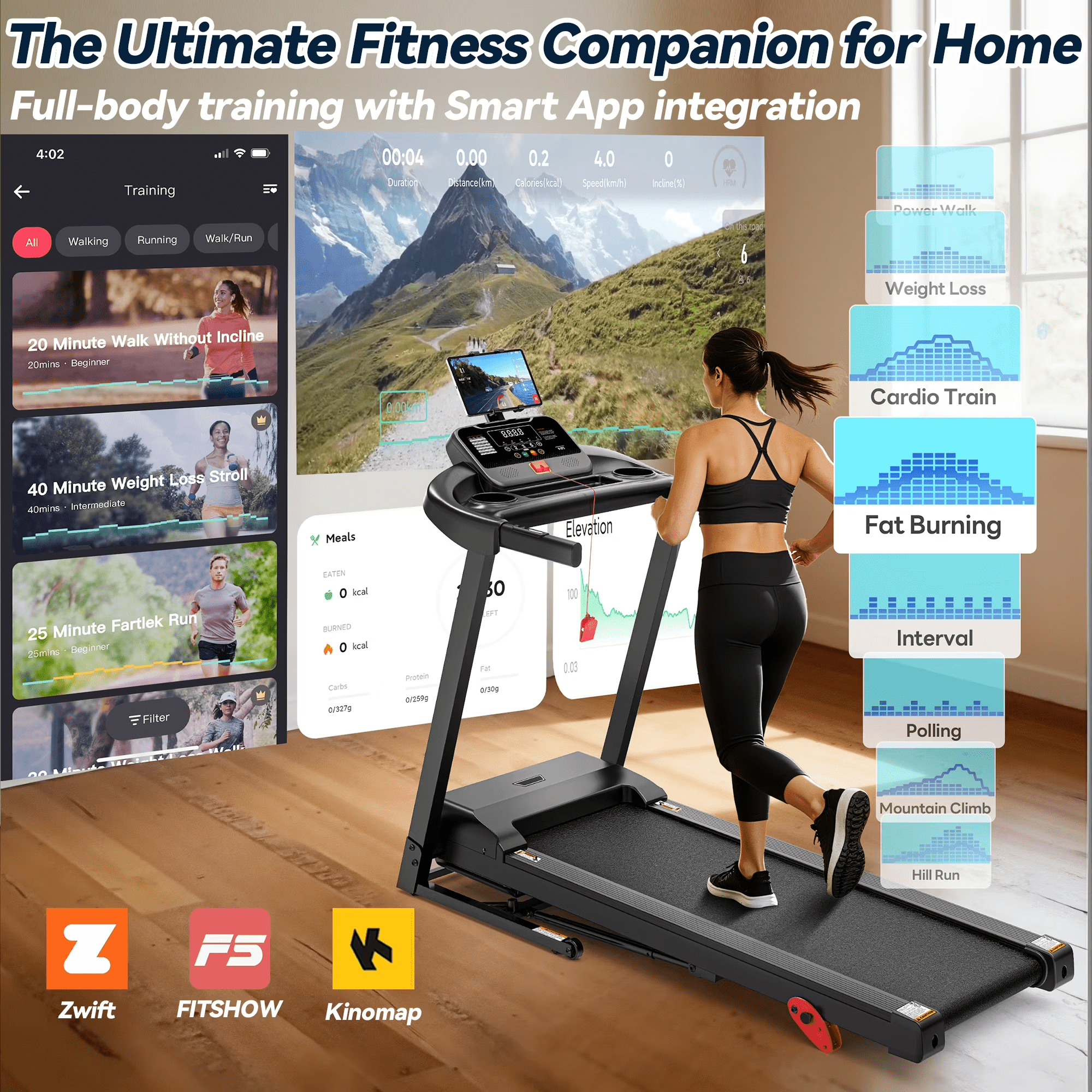 Incline Treadmill with Handle Bar,3.5HP Portable Treadmill for Home,Walking Pad with APP Control and LED Display, 300 lbs Weight Capacity