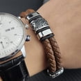 thumbnail image 3 of Pulsera de cuero Touyony Premium de doble hilera de cuero pa, 3 of 3