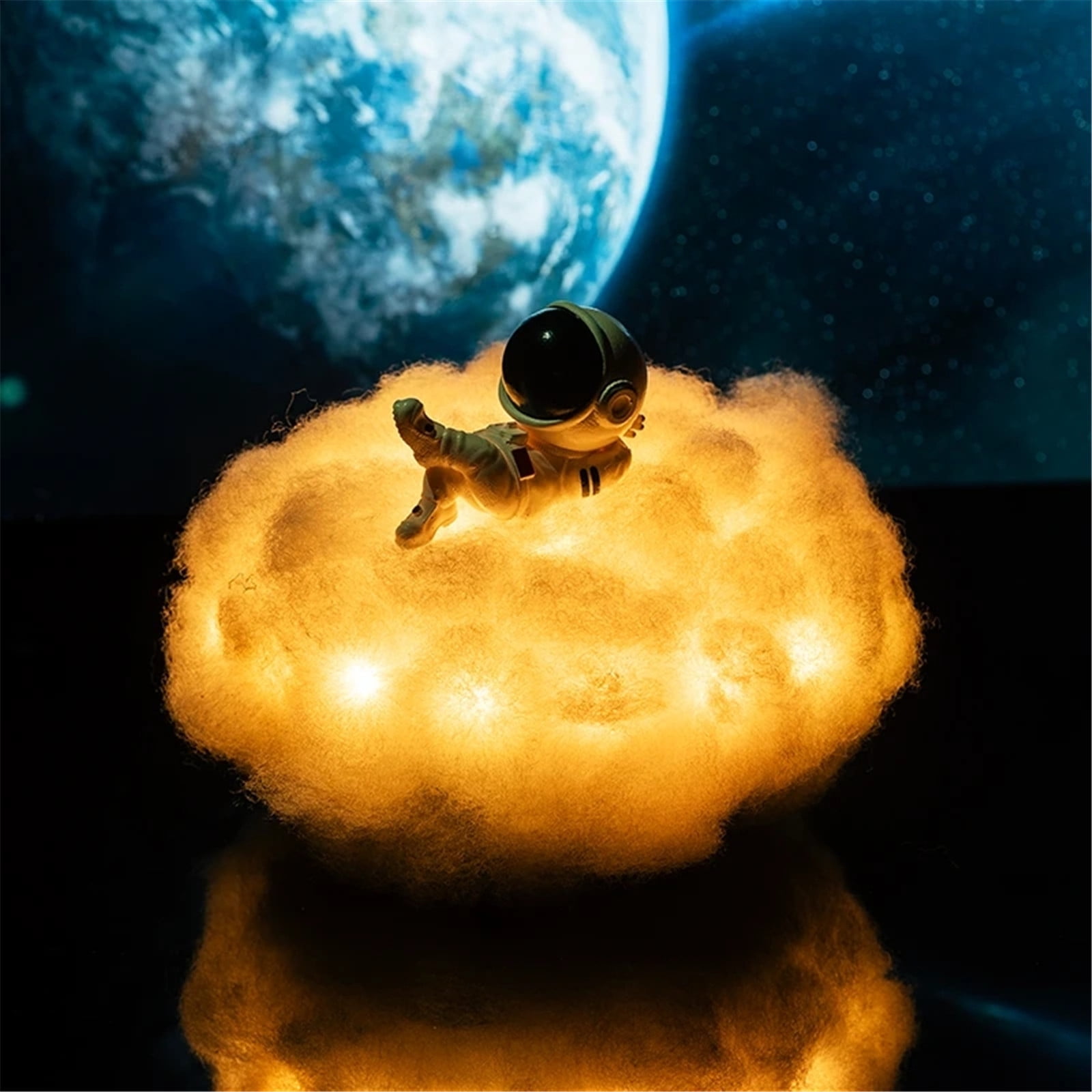 Wovilon Led Colorful Clouds Astronaut Lamp with Rainbow Effect As Children'S Night Light Home Decor