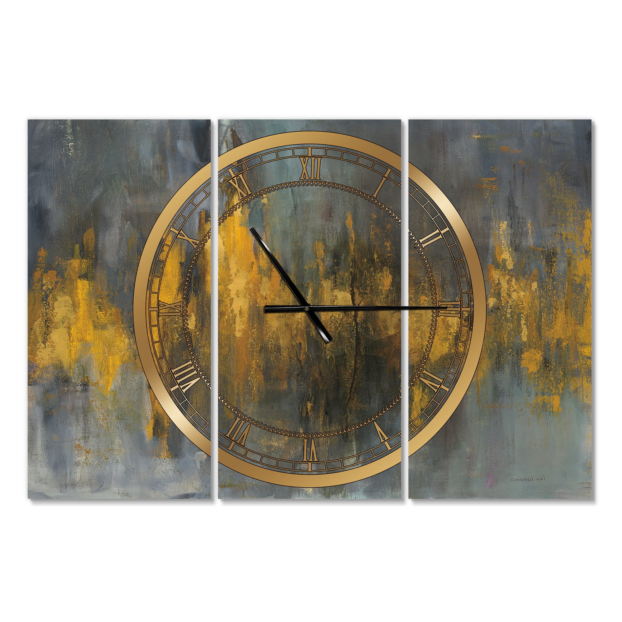 DesignArt Black and Gold Glam Abstract Large Wall Clock Walmart Canada