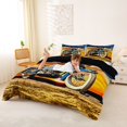 thumbnail image 2 of Castle Fairy Vintage Motorcycle Duvet Cover Set for Teens, Sunset Art Bedding Full for Bedroom, Blue Orange,Black Reversible,3pcs,No Comforter, 2 of 6