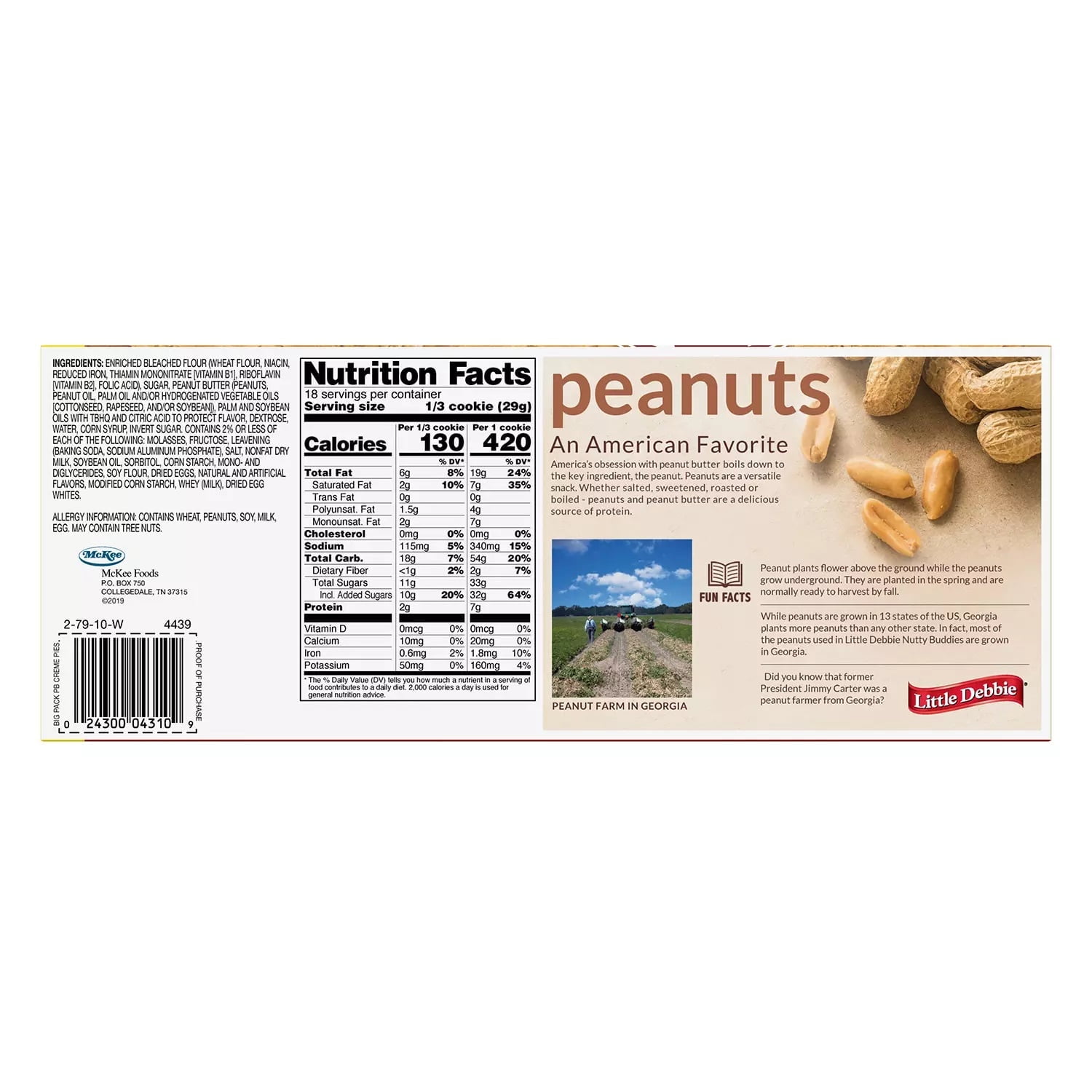 2 X - Little Debbie Big Pack Peanut Butter Creme Pies, 18.6 oz