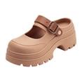 thumbnail image 3 of Rokment Women's Chunky Platform Slip on Mary Jane with Adjustable Back Strap 2026 Casual Height Increasing Barefoot Slip on Water Sandals Dress Clogs Brown Size 7, 3 of 5