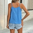 thumbnail image 4 of Tank Tops for Women under $5 Suspenders V-Neck Solid Color Summer Blouse Casual Shirt Sky Blue S, 4 of 5