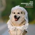 thumbnail image 2 of HQREA Large Big Dog Wedding Dress with Veil, White Formal Floral Embroidered Dog Party Birthday Skirt, 2 of 7
