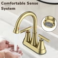 thumbnail image 4 of KINGTACK Bathroom Faucets 4 Inch Matte Black Bathroom Sink Faucet, Stainless Steel Lead-Free 2-Handle Centerset Faucet with Pop-up Drain and 2 Supply Hoses Fits 2 or 3-hole Sink, 2 Pack, 4 of 10