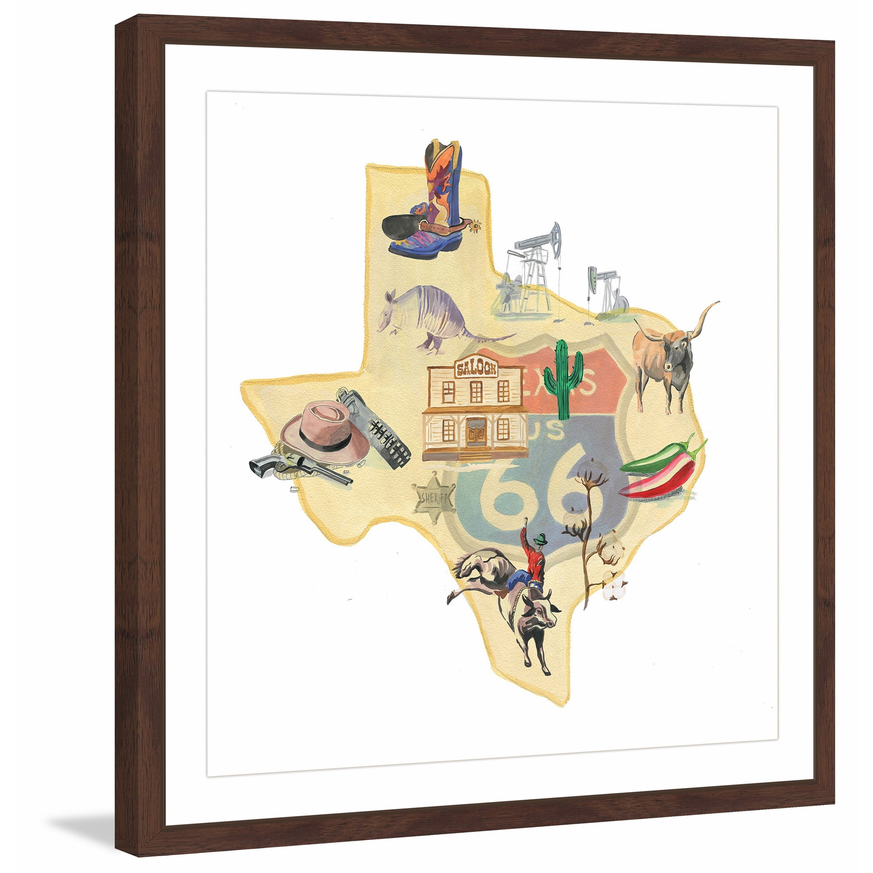"It's All Texas" Framed Painting Print