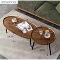 thumbnail image 2 of Modern Nesting Side Table Set of 2 Walnut Coffee Tables for Living Room Mid Century Modern Nesting Side Tables for Living Room Farmhouse End Table for Small Spaces Sofa Bedside Balcony Walnut, 2 of 7