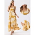 thumbnail image 2 of DARING DIVA Women's Summer Spaghetti Strap Square Neck Casual Dress L Yellow, 2 of 6