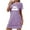 Purple, variant on Lorytime Short Sleeve Womens Nightgowns Knee Length Pajamas Dress Oversized Crewneck Cute Sleepshirts Nightgowns Sleepdress Casual Comfy Soft Lounge House Nightdress Black L