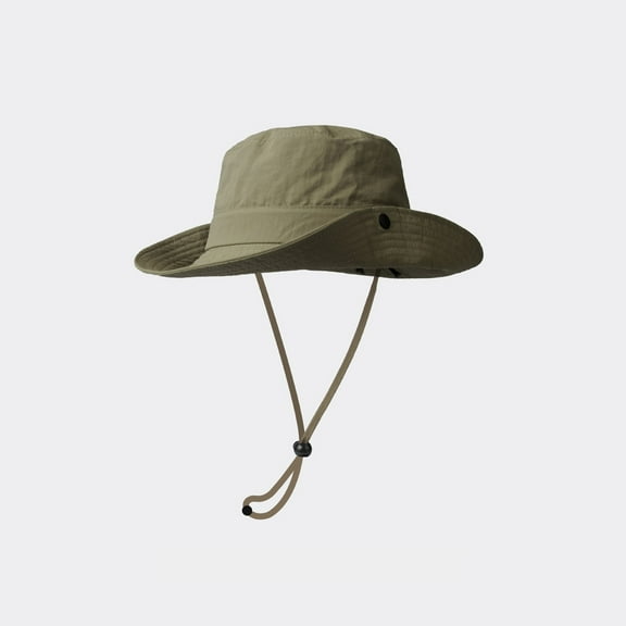AJGRHE Summer Fashion Sun Cowboy Hat For Men Outdoor Bucket Boonie Dark Green One Size