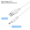 thumbnail image 3 of Uxcell USB Male to DC 3.5 x 1.35 mm Male Power Cord 100cm Charging Cable White 1 Pack, 3 of 4