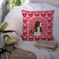 thumbnail image 3 of Carolines Treasures SS4513PW1414 Springer Spaniel Hearts Love Valentines Day Fabric Decorative Pillow  14Hx14W, 3 of 4