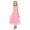 thumbnail image 6 of IBTOM CASTLE Girls Flower Vintage Lace Princess Long Dress for Kids Tulle Pageant Formal Party Wedding Floor Dance Evening Gown 11-12 Years Pink, 6 of 8