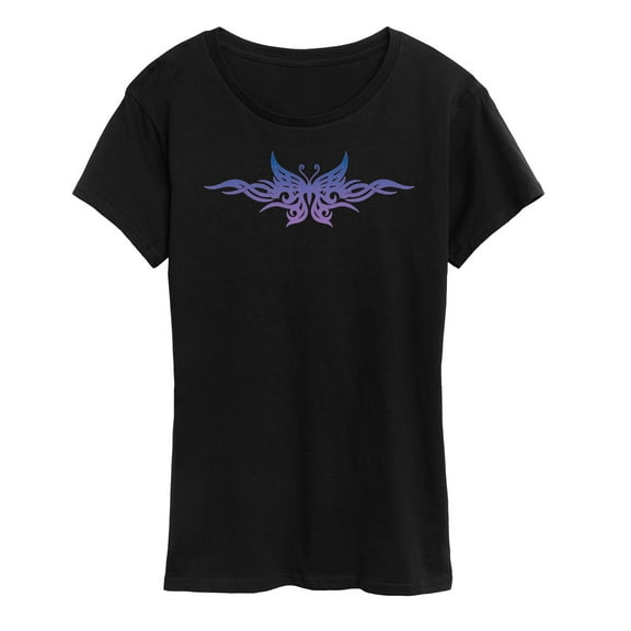 Instant Message - Tribal Butterfly Tattoo - Women's Short Sleeve Graphic T-Shirt