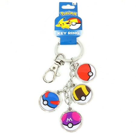 Multi Charm Keychain - Pokemon Pokeball Multi Charm Keychain