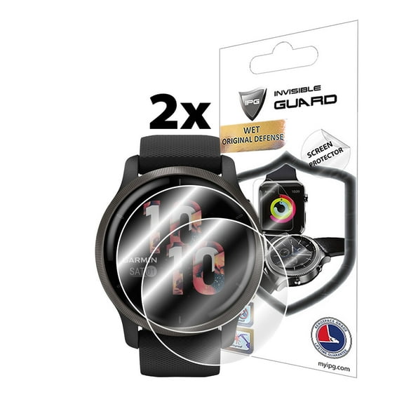 IPG for Garmin Venu 2 Smartwatch Screen Protector (2 Units) Invisible Ultra HD Clear Film Anti Scratch Guard-Smooth/Self-Healing/Bubble -Free for Venu 2