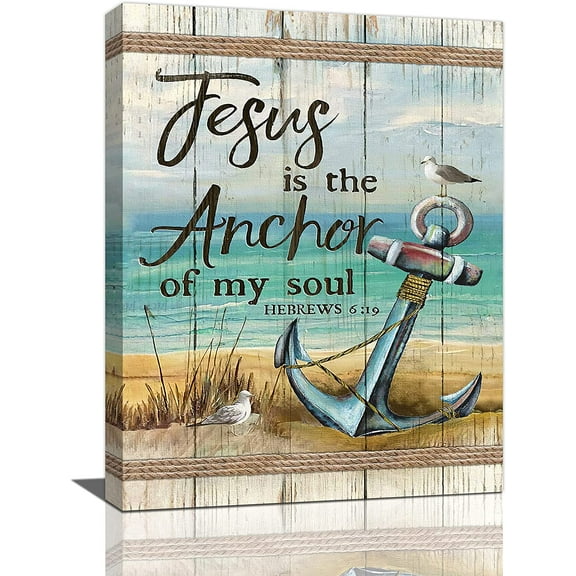 Wall Art Bible Verses Scripture Canvas Prints Painting Rustic Religious Floral Pictures Framed Christian Gifts Inspirational Farmhouse Artwork Home Decor for Church Bathroom Dining Living Room 12x16