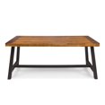thumbnail image 2 of Christopher Knight Home Carlisle Outdoor Rustic Wood Dining Table by  - 71.00" L x 35.50" W x 29.25" H Sandblast Finish + Rustic Metal, 2 of 5