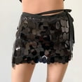 thumbnail image 2 of EHRWE Skirts For Women Sequin Skirt Sparkly Lace Up Waist Adjustable Mini Party Sequin Skirt For Carnival Festival Party, 2 of 4