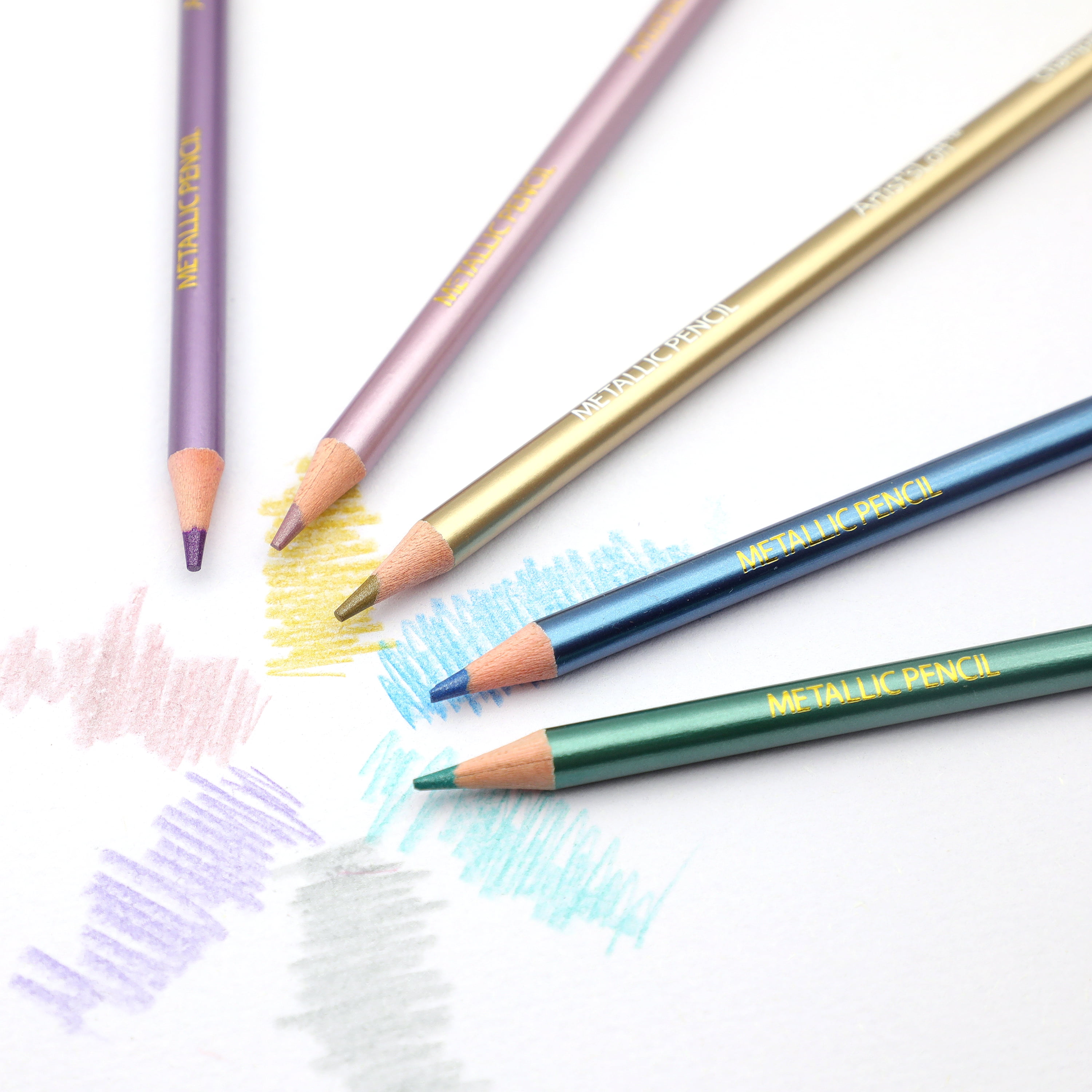 Metallic Colored Pencils by Artist's Loft - Brilliant Pigmentation – Smooth Sharpening – Ideal for Coloring - Sketching - and Illustration Projects - 12 Pack