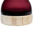 thumbnail image 5 of Northlight Glass Hurricance Candle Holder with Wooden Base - 9.75" - Merlot, 5 of 7