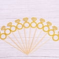 thumbnail image 1 of Paquete de 10 palitos para decoración de mesa de postres, para insertar tarjetas de pastel de anillo de diamantes, para cumpleaños, para fiestas de bodas, 1 of 5