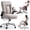 Beige, variant on LEAGOO Ergonomic Executive Office Chair, Mid Back Comfy Desk Chairs with 3D Padded Flip-up Arms, Faux Leather Computer Rolling Chair with Wheels for Home, Adjustable Height, 300lbs, Beige