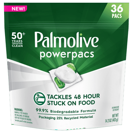 Palmolive PowerPacs Dishwasher Detergent Pods, No Added Fragrance - 36 Count