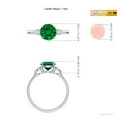 thumbnail image 5 of ANGARA Lab Grown 1.2 Ct Round Emerald and Diamond Three Stone Engagement Ring for Women in 14K White Gold (Size-7mm) | May Birthstone, Anniversary, Jewelry Gift for Women | Lab-Grown Emerald Ring, 5 of 8