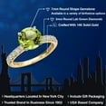 thumbnail image 2 of Gem Stone King 14K Two Tone Gold Green Peridot and Lab Grown Diamond Engagement Ring for Women | 1.83 Cttw | Round 7MM | Gemstone August Birthstone | Size 9, 2 of 6