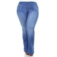thumbnail image 3 of JDinms Women Bell Bottom Jeans Wide Leg Stretchy Fake Denim Pants Plus Size, 3 of 5