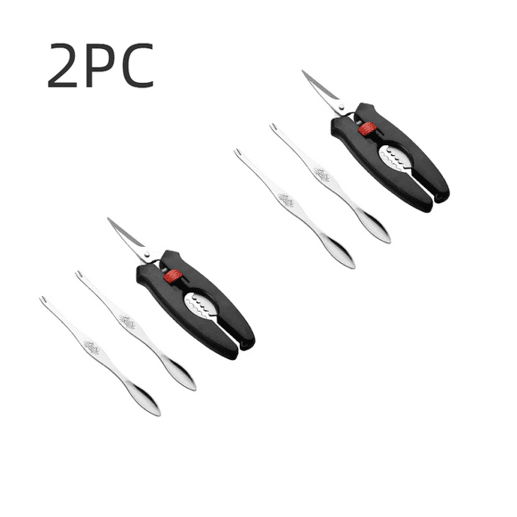 Janrevotw 2 Sets Crab Claws and Crab Needles Crackers Crab Eating Tool Crab Cracker Tool Snow Crab Legs Kitchen Tool Crab Shear