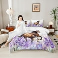 thumbnail image 5 of Homewish Rustic Brown Horse Bedding Comforter Set, Purple Lavender Floral Twin Comforter Sets, Fashion Animal Bedding Set, Lightweight Room Decor, 2pcs, 5 of 9