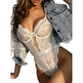 thumbnail image 5 of Seyurigaoka Women Sexy Teddy Lingerie Floral One Piece Snap Crotch Bodysuit, 5 of 6