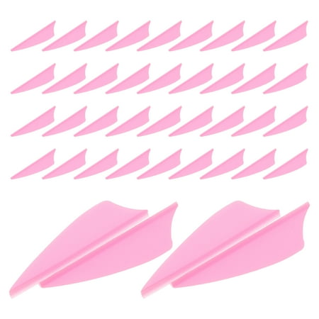 OUNONA Pink Plastic Archery Vanes Lightweight for Stabilized Flight 60Pcs