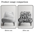 thumbnail image 6 of HELLHERO Zebra Pattern Armless Accent Chair Protector, Stain Protection Anti Scratch Armless Accent Chair Cover for Living Room Hotel, 6 of 8