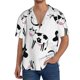 thumbnail image 1 of Balery Cute Cow and Milk Stains Camisa Casual de Manga Corta con Botones para Hombre, Texturizada, Estilo Cubano, para Playa, Verano-3X-Large, 1 of 5