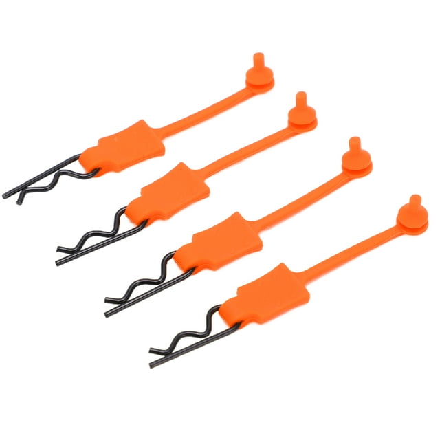 M Buder 4 Piezas 1/10 Clips para Carcasa de Coche RC Pines de Silicona Universales de Repuesto Modelo Accesorios para Automóviles de Control Remoto Color Naranja 12.0 cm