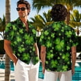 thumbnail image 4 of Psesaysky St. Patrick's Day Couple Matching Outfit Green Clover Print Midi Sundress for Women Short Sleeve Shirts for Men Green Irish Clothes Sleeveless Flared A Line Dress with Pockets, 4 of 7