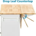 thumbnail image 2 of MSTG Tech Drop Leaf Kitchen Island with Adjustable Shelves, Medium Density Fiberboard White, 51.2 in, 2 of 7