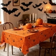 thumbnail image 5 of Halloween Tablecloth with Spiderweb Design - Waterproof Plastic - 107.87x53.94in - Black & White, 5 of 6