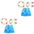 thumbnail image 1 of Dosaele Ensemble de 2 Décorations de Fête Hawaïennes Robe Collier Simulation Jupe Hula Lei Banquet Luau, 1 of 6